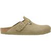 Birkenstock - Zoccoli in cuoio suede - Boston LEVE Regular Faded Khaki per Donne - Taglia 43 - Marrone