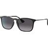 Rayban - Occhiali da sole lifestyle - Chris Matte Rubber Black Light Grey Gradient Dark Grey - Nero