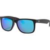 Rayban - Occhiali da sole lifestyle - Justin Classic Matte Rubber Black Blue Mirror in Nylon - Nero