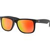 Rayban - Occhiali da sole lifestyle - Justin Classic Matte Rubber Black Red Mirror in Nylon - Nero