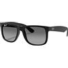 Rayban - Occhiali da sole lifestyle polarizzati - Justin Classic Matte Rubber Black Light Grey in Nylon - Nero
