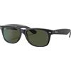 Rayban - Occhiali da sole - New Wayfarer Matte Rubber Black G-15 Green in Nylon - Nero
