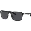 Rayban - Occhiali da sole lifestyle - RB3721 Polished Black On Black Dark Grey - Nero