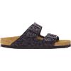 Birkenstock - Sandali in cuoio e feltro sintetico - Arizona SYN Narrow Leo Black per Donne in Pelle - Taglia 38 - Nero