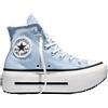 Converse - Sneakers montantes à semelle compensée - Chuck Taylor All Star Lift Double Stack High Clear Skies/White per Donne - Taglia 37 - Blu