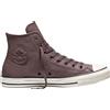 Converse - Sneakers alte in pelle sintetica - Chuck Taylor All Star High Pot Hole Plum/Egret/Black per Uomo in Pelle - Taglia 41.5 - Bordeaux