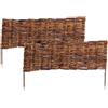 Relaxdays Bordura per aiuole in salice, set da 2 pz, marrone | altezza x larghezza: 20 x 60 cm, da infilare
