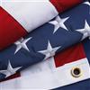 Homissor Bandiera americana in 100% cotone, realizzata negli Stati Uniti, resistente allo sbiadimento, 1,5 x 2,3 m, resistente, con stelle ricamate all'aperto