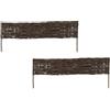Relaxdays Bordura per aiuole in salice, set da 2 pz, marrone | altezza x larghezza: 20 x 100 cm, da infilare
