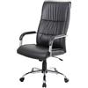 Dmora - Sedia da ufficio Bendigo, Poltrona presidenziale alta con braccioli, Sedia ergonomica da ufficio, Cm 69x60h120/130, Nero