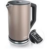Arendo - Bollitore in acciaio inox con regolazione della temperatura 40-100 gradi in incrementi di 5 - Design a doppia parete - Modello ELEGANT - 1,5 litri - 2200 W - Bollitore da tè con indicatore di