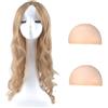 AYNKH 27 pollici parrucca sintetica ondulata lunga bionda per donne e ragazze bionda riccio fantasia costume parrucca per cosplay party uso quotidiano resistente