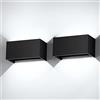 Cwycfw 24W Applique da Parete Interno/Esterno 6000K Bianco Freddo 2 Pezzi | Applique Esterno Angolo del Fascio Regolabile Moderno Lampade da Parete IP65 Impermeabile Nero Aapplique da Esterno