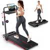 HomeTro Tapis Roulant Pieghevole Elettrico per Casa,Inclinazione Regolabile,1-12 km/h, 3,0 HP, Walking Pad con Scrivania Rimovibile,Maniglia Telescopica da 15 cm e APP Bluetooth, per Casa e Ufficio