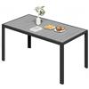 JUMMICO Tavolo da Esterno in Alluminio con Effetto Legno, Tavoli da Giardino Antiruggine HDPS, Tavolino da Esterno 150x80 per 6 Persone per Barbecue e Riunioni