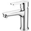 Ibergrif M11257 Rubinetto Lavabo Cromato per Lavandino Piccolo, Monocomando | Con cartuccia ceramica, aeratore rimovibile e 2 flessibili G3/8 da 50 cm