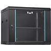 VEVOR 9U Custodia Armadio Rack per Server di Rete con Pannelli Laterali | Profondità 14,8 pollici, Portata max 200 libbre da Terra, Carico max 100 libbre da Parete, per Apparecchiature Dispositivi IT