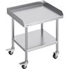 VEVOR Tavolo da Lavoro in Acciaio Inossidabile 610 x 711 x 751,6 mm Tavolo da Lavoro Commerciale per Preparazione degli Alimenti 4 Ruote, Alzatina su 3 Lati, Tavolo da Lavoro in Metallo per Ristorante