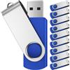 FEBNISCTE Chiavetta USB 8GB PenDrive 10 Pezzi Penne USB-Portatile USB 2.0 | Pennetta USB 8 Giga Chiave Girevole Pen Drive con Confezione da Corda Blu Memoria Stick Pennetta USB 8 GB Chiavette per Dati