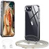 OLEPHY Trasparente Cover con Cordino per iPhone 17e e 16e 6,1'', Beige | Custodia con Regolabile e Rimovibile Collana, Per Attività all'aperto ed Escursioni | Libertà a Mani Libere,