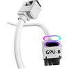 AsiaHorse Hydrus Prolunga GPU PCIe 8 Pin [Tipo B - clip in alto], Cavo Scheda Grafica 30 cm 90°, Sleeved 18AWG, Sync ARGB 5V, Non per CPU, Bianco