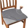 Granbest Set di 4 fodere per sedia da pranzo in jacquard, molto elasticizzate, anti-polvere per sedie da pranzo, cucina (grigio chiaro)