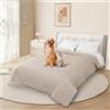 DUJUIKE Copridivano 100% impermeabile per cani, coperta per animali domestici, protezione per mobili per bambini e animali domestici, con fondo antiscivolo, per 3 posti (Crema, 208 x 208 cm)