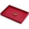 Papten Vassoio Portagioie in Pelle Rossa,vassoio Organizer Per Gioielli | Portagioie per cassetto, inserto per gioielli, organizer, espositore per gioielli, 35x24x3 cm, vassoio per gioielli impilabil