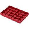 Papten Vassoio Portagioie in Pelle Rossa,vassoio Organizer A 24 Scomparti | Portagioie per cassetto, inserto per gioielli, organizer, espositore per gioielli, 35x24x3 cm, vassoio per gioielli impilabil