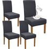 Granbest Set di 4, coprisedia per sala da pranzo, impermeabili, per sala da pranzo, per banchetti, cucina, feste (set da 4, grigio)