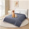 DUJUIKE Copridivano 100% impermeabile per cani, coperta per animali domestici, protezione per mobili per bambini e animali domestici, con fondo antiscivolo, per 3 posti (Grigio-blu, 208 x 208 cm)