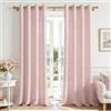MRTREES Tenda in Voile Lino Semitrasparente Rosa con Occhielli da Interno, Tende Moderne per Interni Soggiorno Moderne Camera da Letto Cameretta Bambini Salotto 2 Pezzi, 140x245 cm