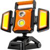 SYLSTAR Faro LED Ricaricabile 40W, 4000LM Faretto a Batteria, 5 Modi | Pinza e Base Magnetica, Faro da Cantiere, Pieghevole e Rotante 360°,Faretto Cantiere per Officina Garage Campeggio Emergenza