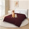DUJUIKE Copridivano 100% impermeabile per cani, coperta per animali domestici, protezione per mobili per bambini e animali domestici, con fondo antiscivolo, per 3 posti (Rosso, 208 x 208 cm)