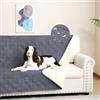DUJUIKE Copridivano 100% impermeabile per cani, coperta per animali domestici, protezione per mobili per bambini e animali domestici, con fondo antiscivolo, per 3 posti (Grigio-blu, 173 x 208 cm)