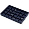 Papten Vassoio Portagioie in Pelle Blu,vassoio Organizer A 24 Scomparti | Portagioie per cassetto, inserto per gioielli, organizer, espositore per gioielli, 35x24x3 cm, vassoio per gioielli impilabil