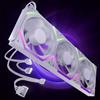 AsiaHorse Nyota Pro 120mm Ventola a pale inverse, set di 3 ventole PC da 120mm, aspirazione (Intake) per fondo/lato, ARGB PWM 2000RPM, Ventola silenziosa per case, bianco, confezione da 3