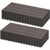 Laneetal Set di 12 Pavimento per Esterno, Pavimento WPC Incastro, per Giardino, Patio, Terrazza, Balcone, Pavimentazione Esterna 30x60 cm, Caffè
