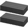 Laneetal Set di 12 Pavimento per Esterno, Pavimento WPC Incastro, per Giardino, Patio, Terrazza, Balcone, Pavimentazione Esterna 30x60 cm, Grigio