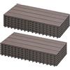 Laneetal Set di 12 Pavimento per Esterno, Pavimento WPC Incastro, per Giardino, Patio, Terrazza, Balcone, Pavimentazione Esterna 30x60 cm, Marrone
