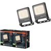 OSRAM Proiettore LED ENDURA FLOOD PC 20W 3000K Grigio | ENDURA® Flood Warm White PCR, Stand Luminaire and Ceiling Floodlight, Grigio scuro, dia, 30000 h, confezione da 2