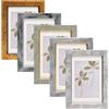 Fixwal Set di 5 cornici per foto vintage, 10 x 15 cm, cornice rustica retrò con vetro temperato, arte decorativa su pareti e posizionamento sul tavolo