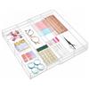 Briwooody Organizer per cassetti in acrilico, massimo 40 x 36 x 5,6 cm, espandibile, trasparente, per penne, quaderni, righelli, trucchi, con 7 scomparti regolabili, per scrivania, ufficio, cucina