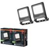 OSRAM Proiettore LED ENDURA FLOOD PC 30W 4000K Grigio | ENDURA® Flood Cool White PCR, Stand Luminaire and Ceiling Floodlight, Grigio scuro, dia, 30000 h, confezione da 2
