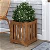 Furinno TIOMAN - Fioriera in legno massiccio, cubo da giardino, in olio di teak, per interni ed esterni, giardino, patio, balcone, legno chiaro