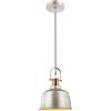GTV ZENIT II Lampadario a sospensione Ø 22,5 cm - paralume in metallo grigio, 1 × E27, IP20, cavo in tessuto regolabile in altezza; lampada da soffitto industriale/vintage per cucina, sala da pranzo e