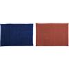 MSV Set da 2 Tappeti bagno Blu e Terracotta | retro antiscivolo, lavabile in lavatrice, blu / terracotta
