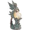TERESA'S COLLECTIONS Statue da giardino fatate, luce solare per esterni, decorazione per esterni, in bronzo patinato, sculture decorative da giardino in resina con vetro craquelé, ornamenti per prato