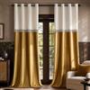GIGIZAZA Tende in velluto per soggiorno, 213 cm, 2 pannelli, stile vintage, color avorio e oro, tende oscuranti ricamate con motivo floreale