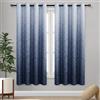 DWCN Tende oscuranti per camera da letto, motivo damascato, isolamento termico, con occhielli, per soggiorno, tende a pannello sfumate, 132 x 160 cm di lunghezza, blu navy, 2 pannelli